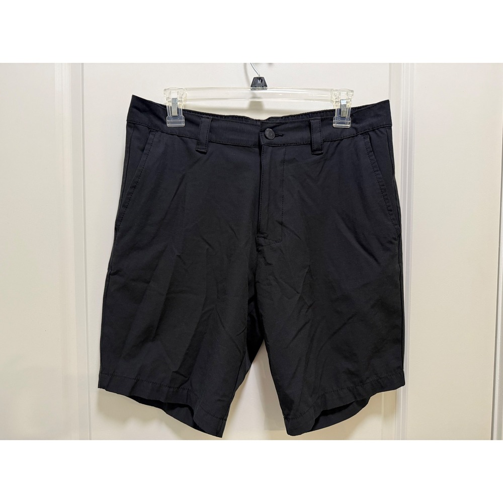 Banana Republic Core Temp Black‎ Ripstop Chino Shorts Mens Size 34 Elastic Waist